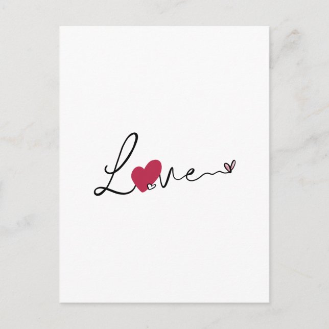 Einfache Liebe Valentinstag Postkarte (Vorderseite)