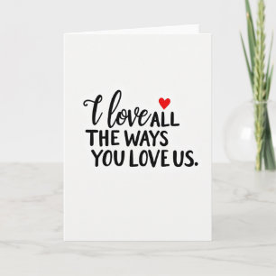 Einfache Liebe Vatertag Druckkarte Karte