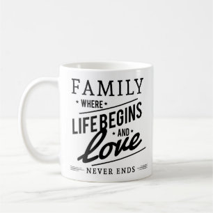 Einfache Liebe Wärme Zitat Familienweißer Schwarz Kaffeetasse