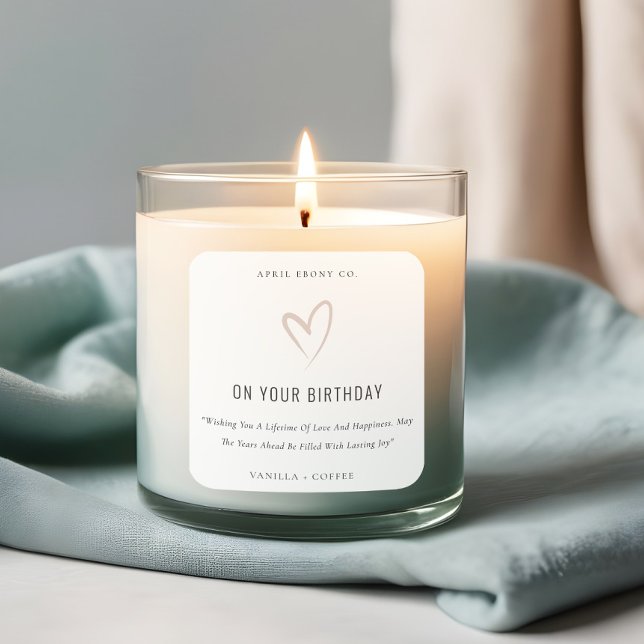 Einfache Liebe Weißer Schimmer Herzstück Geburtsta Quadratischer Aufkleber (Von Creator hochgeladen)