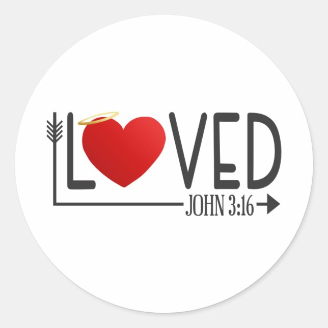 Einfache liebte Bibel Verse Valentine | Aufkleber (Vorderseite)