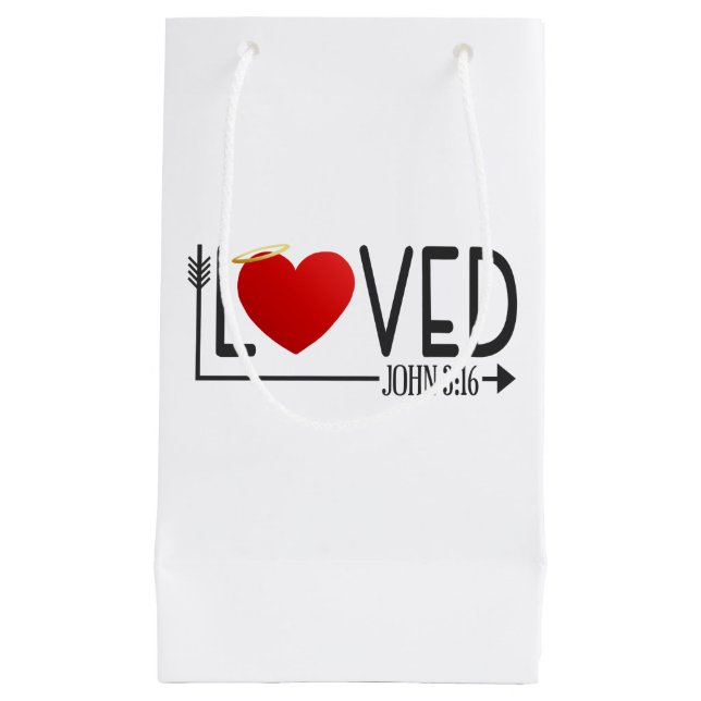 Einfache liebte Bibel Verse Valentine | Geschenktü Kleine Geschenktüte (Vorderseite)