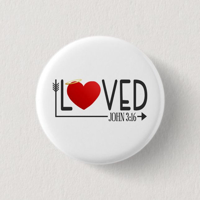 Einfache liebte Bibel Verse Valentine | Schaltfläc Button (Vorderseite)