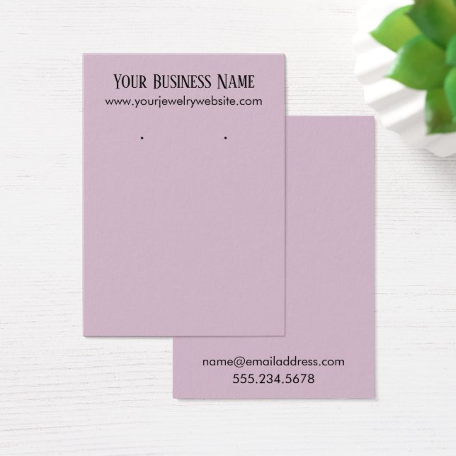 Einfache Light Mauve Earring Holder Display Cards (Schreibtisch)