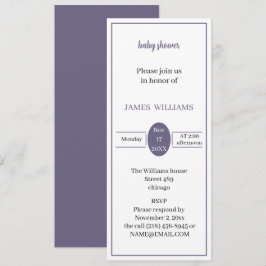 Einfache Lila Babydusche Einladung