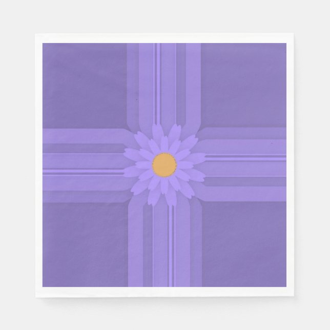 Einfache Lila Blume über Cross Modern Serviette (Vorderseite)