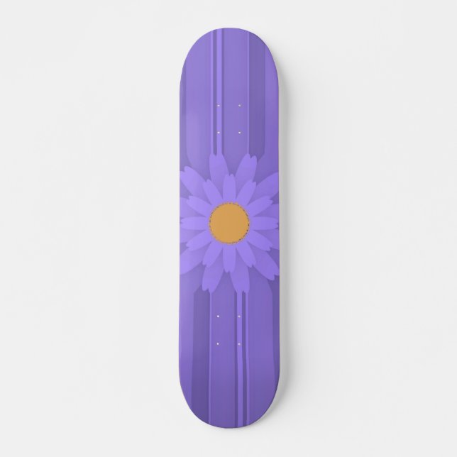 Einfache Lila Blume über Cross Modern Skateboard (Vorne)