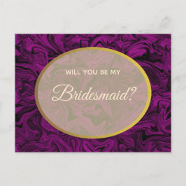 Einfache Lila Bridesmaid-Initiative Postkarte