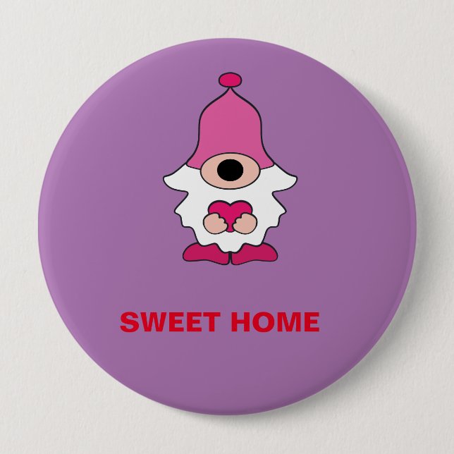 EINFACHE LILA GENOMMEN SWEET ZUHAUSE MAGNET BUTTON (Vorderseite)