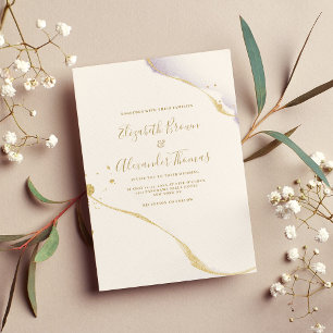 Einfache lila Glitzer- und Aquarellfeier Einladung