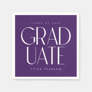 Einfache Lila Graduierungsparty Serviette