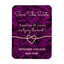Einfache Lila Hochzeit retten das Datum der Einlad Magnet