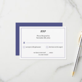 Einfache Lila Hochzeit RSVP Karte