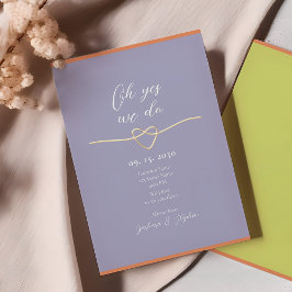 Einfache Lila Hochzeitsempfehlung Einladung