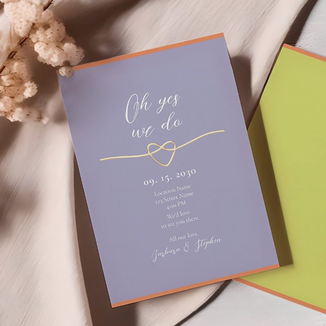 Einfache Lila Hochzeitsempfehlung Einladung (Von Creator hochgeladen)