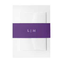 Einfache Lila Monogram Elegante Hochzeit Einladungsbanderole