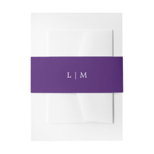 Einfache Lila Monogram Elegante Hochzeit Einladungsbanderole