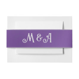 Einfache Lila Ombre Monogram Einladungsbanderole