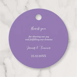 Einfache Lila Personalisierte Hochzeit Geschenkanhänger