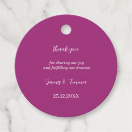 Einfache Lila Personalisierte Hochzeit Geschenkanhänger