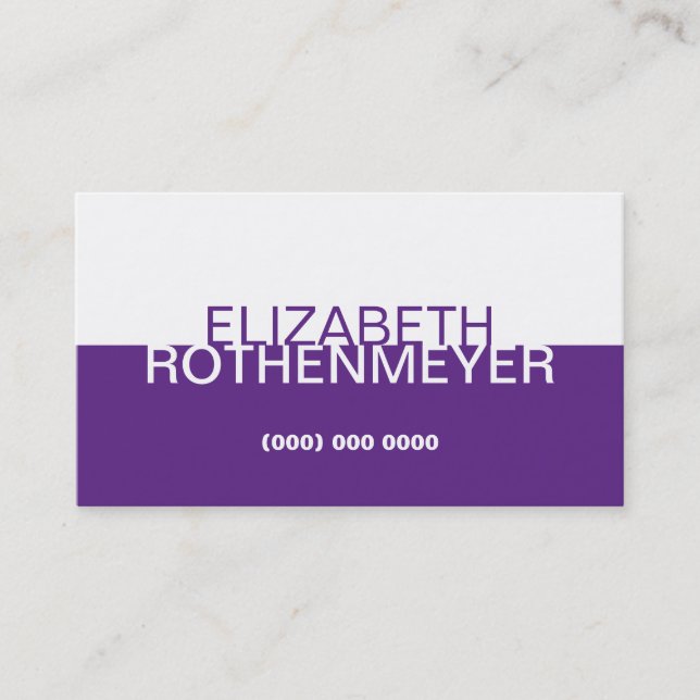 Einfache lila Platten-Geschäfts-Karte Visitenkarte (Vorderseite)