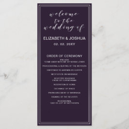 Einfache Lila Silberhochzeitprogramme Programm