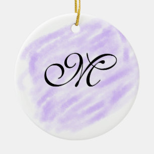 einfache lila Wasserfarbspritzer Pastell Name hinz Keramik Ornament