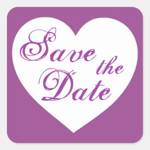 Einfache lila weiße Aufkleber des Herzens Save th