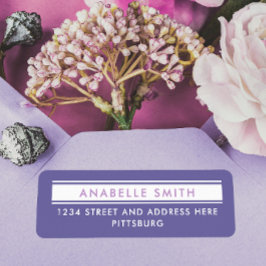 Einfache Lila, weiße Rücksendeadresse