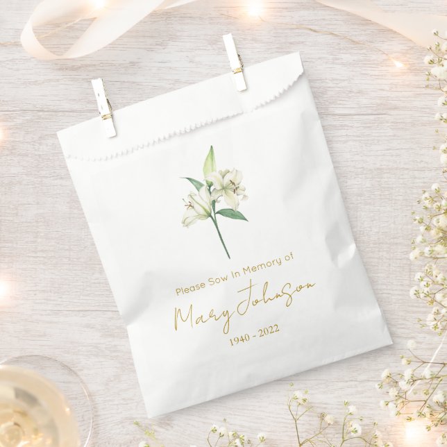 Einfache Lilien-Samenpackung Beerdigung  Geschenktütchen (Ausgeschnitten)