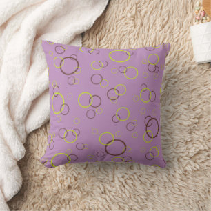 Einfache Limon-braune Kreise Lila Violetmuster Kissen