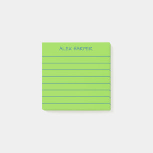 Einfache Limon- und Blauer Name Post-it Klebezettel