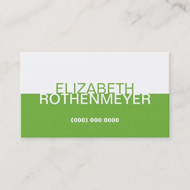 Einfache Limone grüne Platten-Geschäfts-Karte Visitenkarte (Vorderseite)