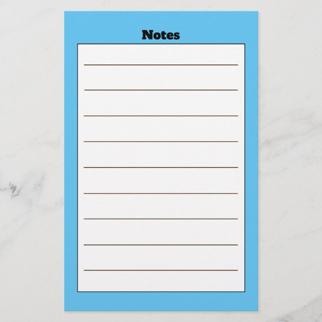 Einfache Lined Blue Boarder Stationery Briefpapier (Vorderseite)