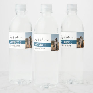 Einfache Linie Hochzeitswasser Flasche Wrapper Wat