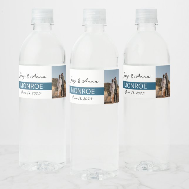 Einfache Linie Hochzeitswasser Flasche Wrapper Wat (Flaschen)