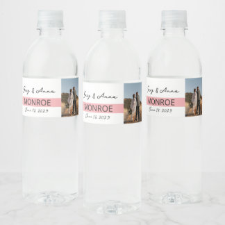 Einfache Linie Hochzeitswasser Flasche Wrapper Wat