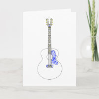 Einfache Linie zeichnend akustische Gitarre Coole 