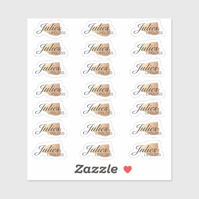 Einfache Lip Gloss Packaging Gold Logo-Branding Aufkleber (Blatt)