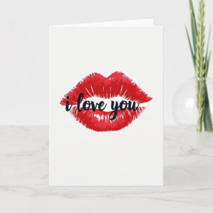 Einfache Lippen küssen Ich liebe Dich Karte