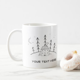 Einfache Log-Kabine Lake House Woods Custom Text T Kaffeetasse