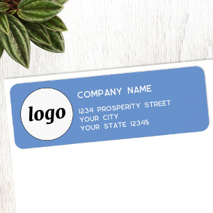Einfache Logo-Branding Blaue Firmen-Rücksendeadres