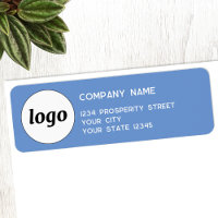 Einfache Logo-Branding Blue Company-Rücksendeadres