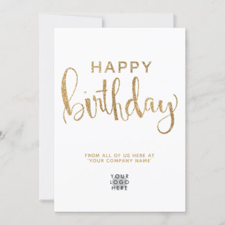 Einfache Logo-Imitate Gold Glitzer Happy Birthday  Einladung