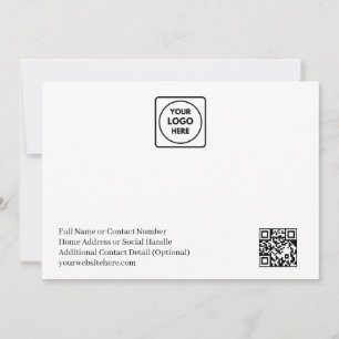 Einfache Logo-QR-Code-Geschäftsnotizkarte Mitteilungskarte