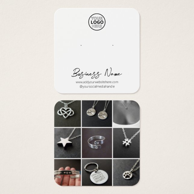 Einfache Logo-Schmuck-Ohrensichtkarte (Vorne & Hinten)