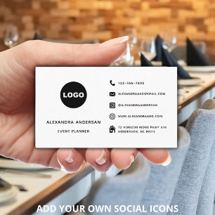 Einfache Logo Social Media Icons Kontakt Visitenkarte