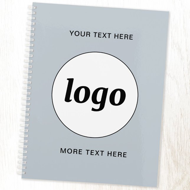 Einfache Logo Text Powder Blau Planer (Logo and custom text professional business promotional planner)