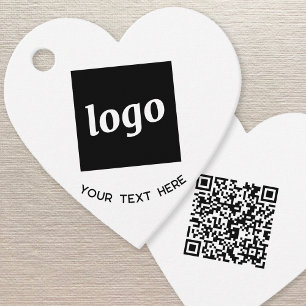 Einfache Logo-Text- und QR-Code-Geschäftspreisetik Geschenkanhänger