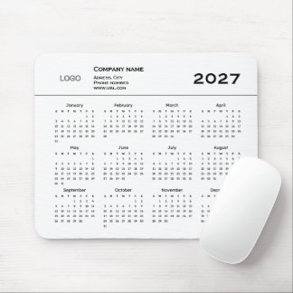 Einfache Logofirma 2027 URL jährlich weiß Mousepad